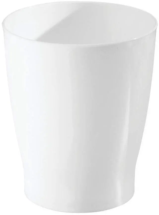 Main image of Small Round Plastic Bathroom Trash Can, White