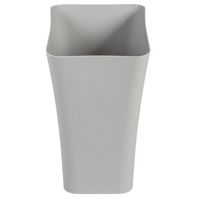 Alt view image 2 of 6 - Textura Slim Trash Can - 3.1 Gallon Small Waste Basket for Narrow Spaces - Skinny Plastic Garbage Bin for Bathroom, Bedroom, or Office, Grey