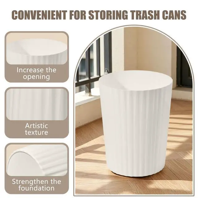 Alt view image 3 of 7 - Grip Trash Can - Small Waste basketbin - 2 Gallon- for Office,Home,Bathroom,Kitchen - Beige