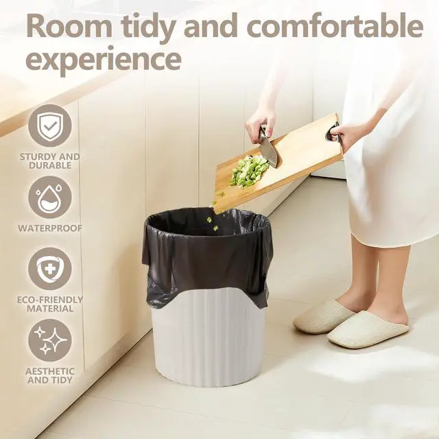 Alt view image 5 of 7 - Grip Trash Can - Small Waste basketbin - 2 Gallon- for Office,Home,Bathroom,Kitchen - Beige
