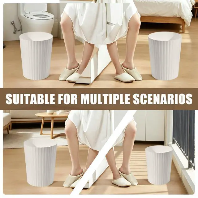 Alt view image 7 of 7 - Grip Trash Can - Small Waste basketbin - 2 Gallon- for Office,Home,Bathroom,Kitchen - Beige