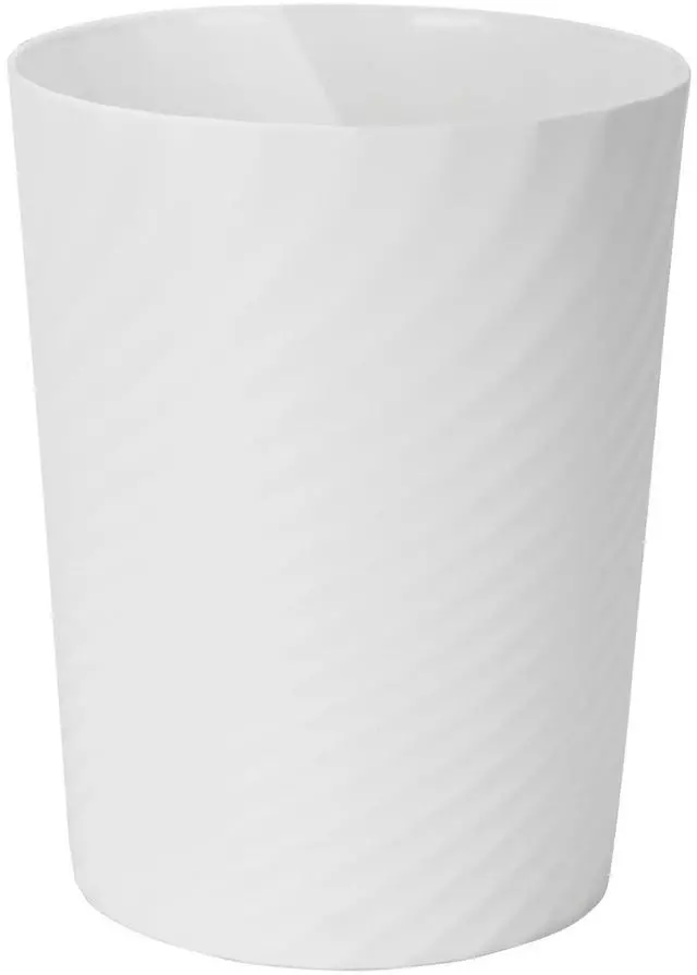 Main image of Small Plastic Trash Can - 1.8 Gallon - White - Wastebasket Garbage Can Container