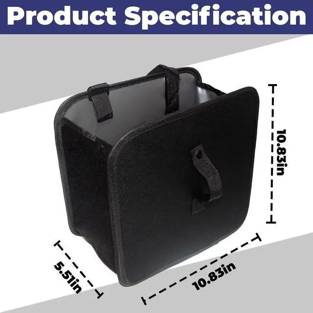 Alt view image 2 of 7 - Car Trash Can, 2.8 Gallons Foldable Car Garbage Can, Collapsible Hanging Car Trash Bin for Car Seat, Leakproof Garbage Bags, Car Interior Accessories