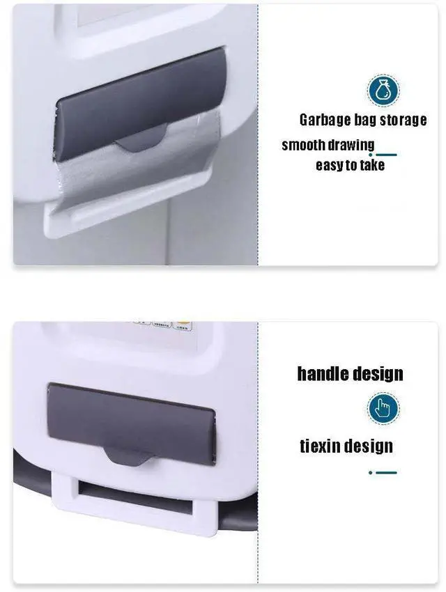 Alt view image 5 of 7 - Hanging Kitchen Trash Can,2.6 Gallon Collapsible Waste Bin,Plastic Folding Hang Garbage Can for Cabinet Car Bedroom Bathroom Kitchen Office 11.3 * 10 * 6.9inch,White