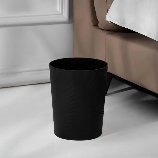 Alt view image 2 of 7 - Plastic Small Bathroom Trash Can Wastebasket Garbage Can, Black