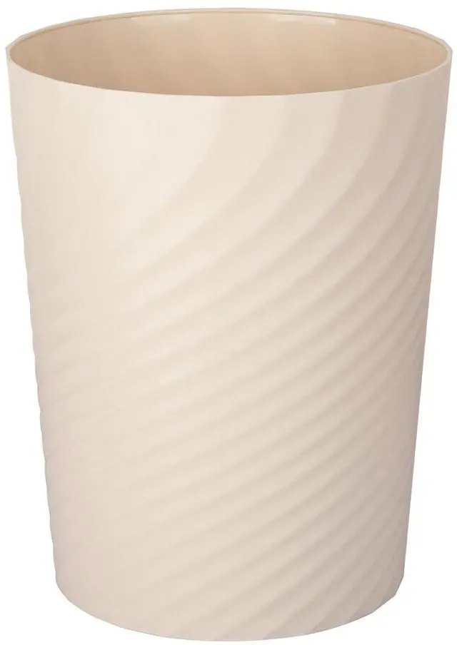 Main image of Plastic Small Bathroom Trash Can Wastebasket Garbage Can, Beige