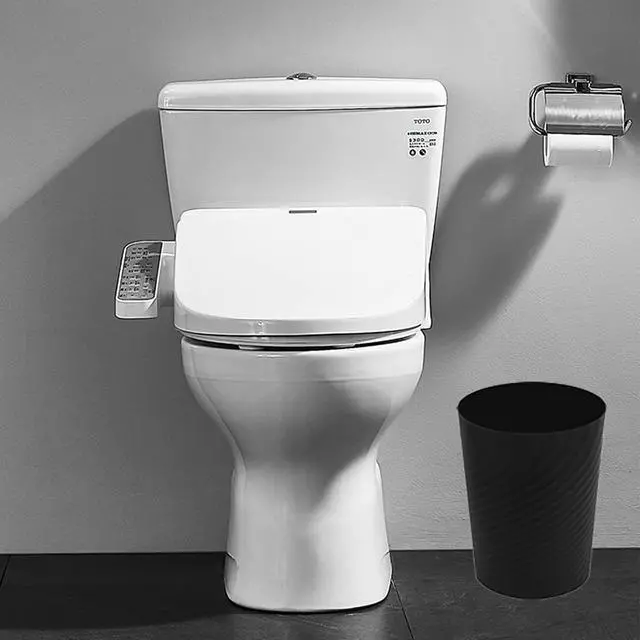 Alt view image 6 of 7 - Plastic Small Bathroom Trash Can Wastebasket Garbage Can, Black