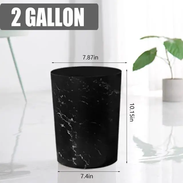 Alt view image 2 of 7 - Small Trash Can for Bathroom, 2 Gallon Trash Can Trash Bin Wastebasket Garbage Can for Kitchen,Bathroom Office, Bedroom,Dorms,Laundry Room (Black, 2 Pack)