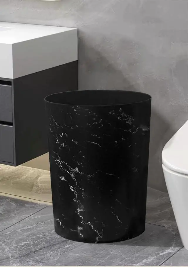 Alt view image 5 of 7 - Small Trash Can for Bathroom, 2 Gallon Trash Can Trash Bin Wastebasket Garbage Can for Kitchen,Bathroom Office, Bedroom,Dorms,Laundry Room (Black, 2 Pack)