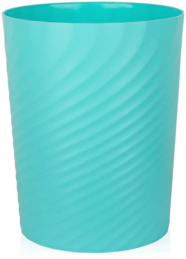 Main image of Plastic Small Bathroom Trash Can Wastebasket Garbage Can, Light Blue