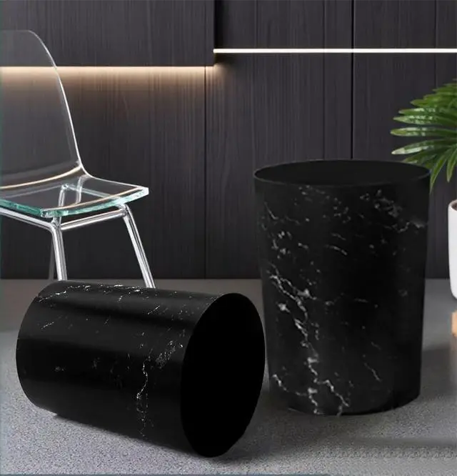 Alt view image 7 of 7 - Small Trash Can for Bathroom, 2 Gallon Trash Can Trash Bin Wastebasket Garbage Can for Kitchen,Bathroom Office, Bedroom,Dorms,Laundry Room (Black, 2 Pack)