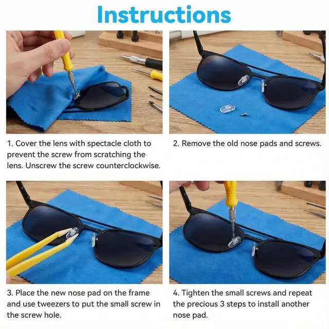 Alt view image 4 of 7 - EyeglassRepair,Kit360PCSStainlessSteelGlassesScrews,Compatible with Sunglasses,Eyeglasses,and Precision Accessories.Thekitincludes a Screwdriver and Tweezers for Repairing Eyeglass Frame Hinges