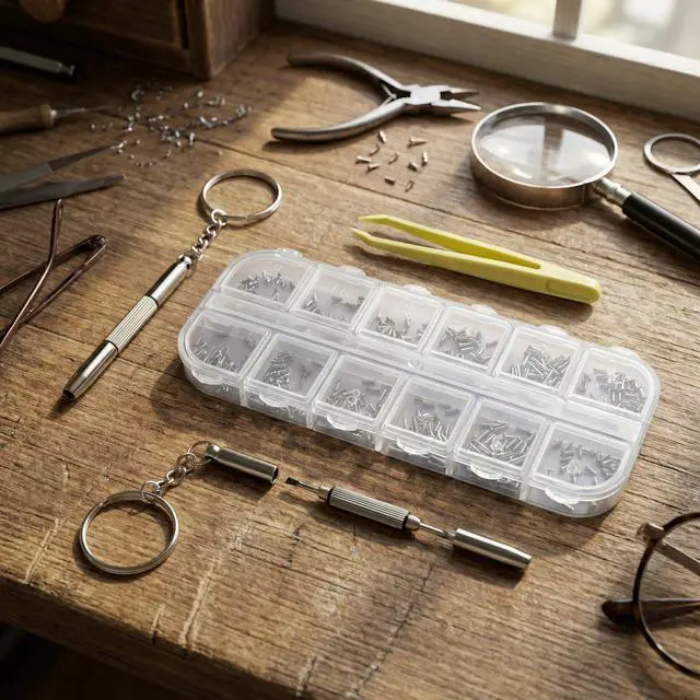 Alt view image 5 of 7 - EyeglassRepair,Kit360PCSStainlessSteelGlassesScrews,Compatible with Sunglasses,Eyeglasses,and Precision Accessories.Thekitincludes a Screwdriver and Tweezers for Repairing Eyeglass Frame Hinges
