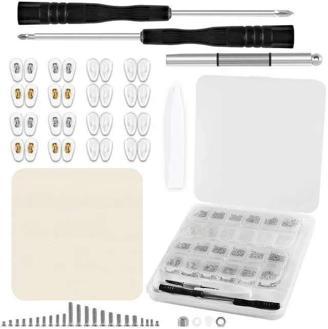 Main image of Upgraded Magnetic Eye Glass Repairing Kit, All-in-One Precision Screwdriver Set with Assorted Screws Silicone Nose Pads Tweezer, Glasses Repair Kit for Eyeglasses Sunglasses Watches