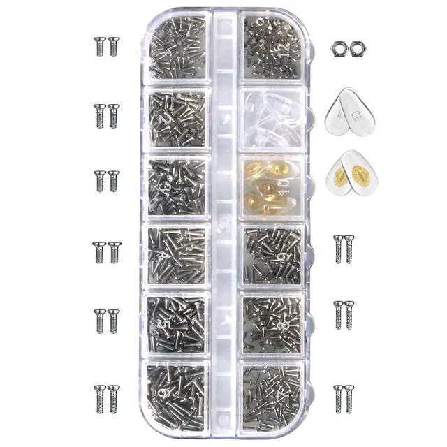 Alt view image 4 of 7 - Eyeglass Repair Kit with Glasses Screws - Contains Precision Screwdriver kit and Nose Pads, Cleaning Cloth, Tweezers, Complete Glasses Repair Kit