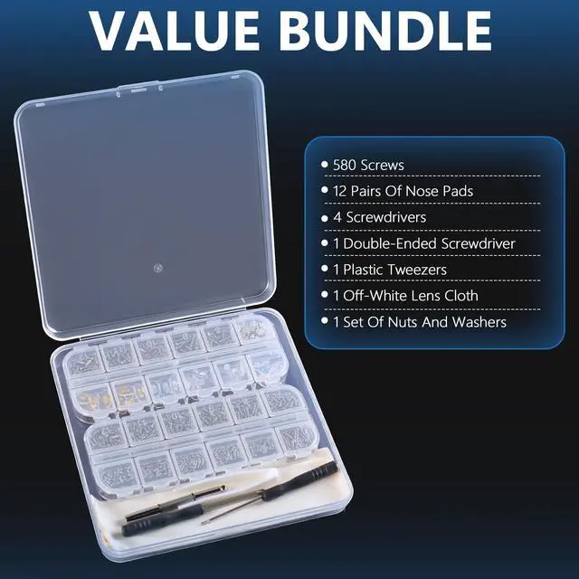 Alt view image 7 of 7 - Upgraded Magnetic Eye Glass Repairing Kit, All-in-One Precision Screwdriver Set with Assorted Screws Silicone Nose Pads Tweezer, Glasses Repair Kit for Eyeglasses Sunglasses Watches