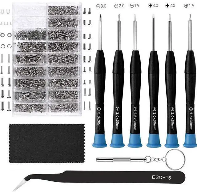 Main image of Eyeglasses Repair Kit, HKIDEE Sunglasses Repair Kit with 1000PCS Eyeglass Screws and 6 Pcs Screwdrivers Tweezer for Glasses, Sunglass, Watch Clock Spectacle Repair