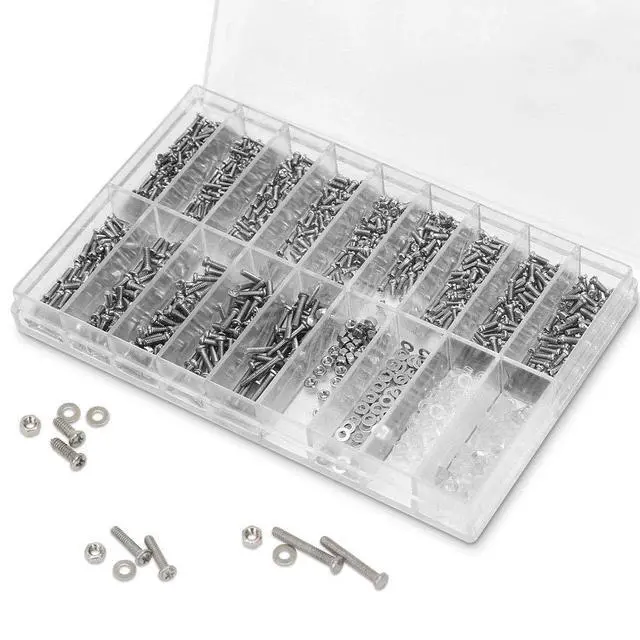 Alt view image 2 of 7 - Eyeglasses Repair Kit, HKIDEE Sunglasses Repair Kit with 1000PCS Eyeglass Screws and 6 Pcs Screwdrivers Tweezer for Glasses, Sunglass, Watch Clock Spectacle Repair