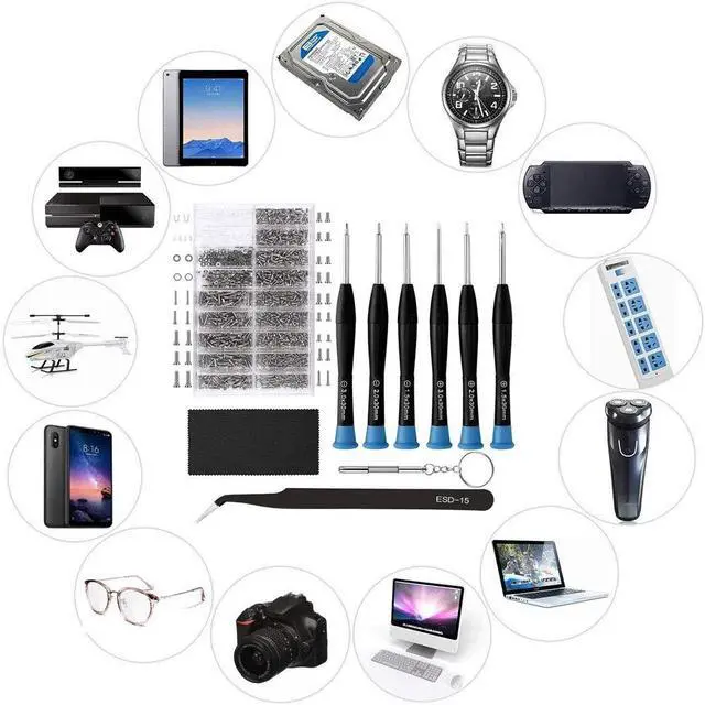Alt view image 7 of 7 - Eyeglasses Repair Kit, HKIDEE Sunglasses Repair Kit with 1000PCS Eyeglass Screws and 6 Pcs Screwdrivers Tweezer for Glasses, Sunglass, Watch Clock Spectacle Repair
