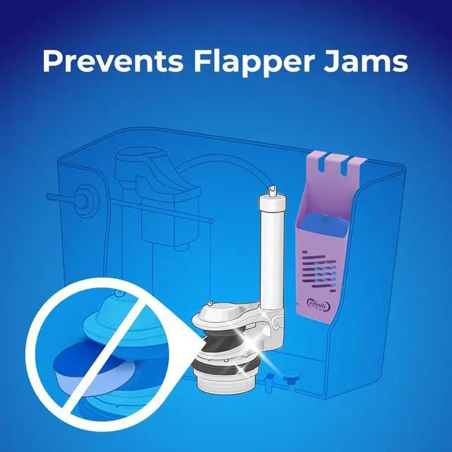 Alt view image 2 of 7 - Toilet Tank Tablet Holder with Blue Toilet Bowl Tablets, 8.97 x 3.22 x 2.25 Inch Tablet Holder - Prevents Flapper Jams & Residue, Extends Life of Drop-In Cleaner Tablets (1+2)