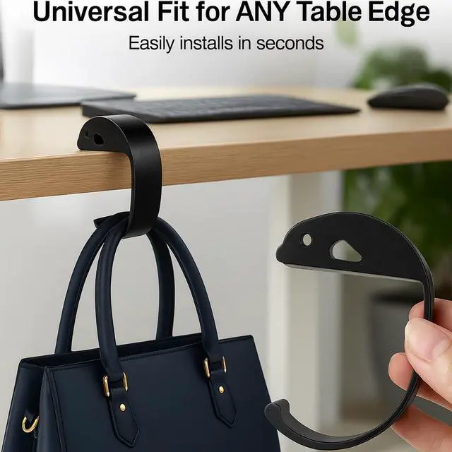 Alt view image 3 of 7 - 2 PCS Purse Hook for Table Heavy Duty, Bag Hanger for Table, Classroom, Office, Travel, Multi-Use Portable Bag Hook for Desk, Headphone, Key, Backpack, Office Table Accessories