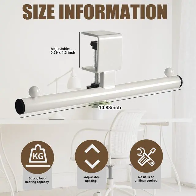 Alt view image 2 of 7 - 1 Pcs White Heavy-Duty Bag Hook for Desk or Table Bag Hanger Backpack Holder Purse Hook Table Handbag Hanger Organizer Storage Under Desk for Office Classroom Dorm Accessories