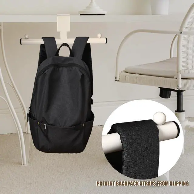 Alt view image 4 of 7 - 1 Pcs White Heavy-Duty Bag Hook for Desk or Table Bag Hanger Backpack Holder Purse Hook Table Handbag Hanger Organizer Storage Under Desk for Office Classroom Dorm Accessories