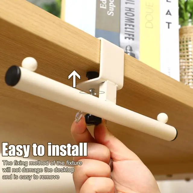 Alt view image 5 of 7 - 1 Pcs White Heavy-Duty Bag Hook for Desk or Table Bag Hanger Backpack Holder Purse Hook Table Handbag Hanger Organizer Storage Under Desk for Office Classroom Dorm Accessories