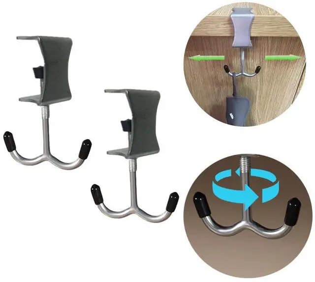 Main image of 2 pcs Desk HookDesk Hooks for Backpack, Table Handbag Hanger for Desk Heavy Duty Purse Hook Undertable Design, Universal