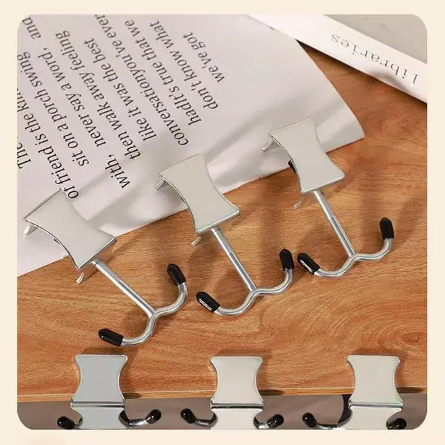 Alt view image 4 of 7 - 2 pcs Desk HookDesk Hooks for Backpack, Table Handbag Hanger for Desk Heavy Duty Purse Hook Undertable Design, Universal