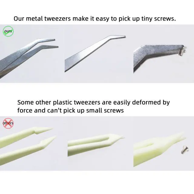 Alt view image 5 of 6 - 1100Pcs (11 Sizes) Micro Screw Kit Eyeglass Sunglass Repair Kit with Magnetic Phillips Screwdriver and Tweezers for Repairing Spectacles(Come with Nose Pads), Watches, Jewelry and Cell Phones