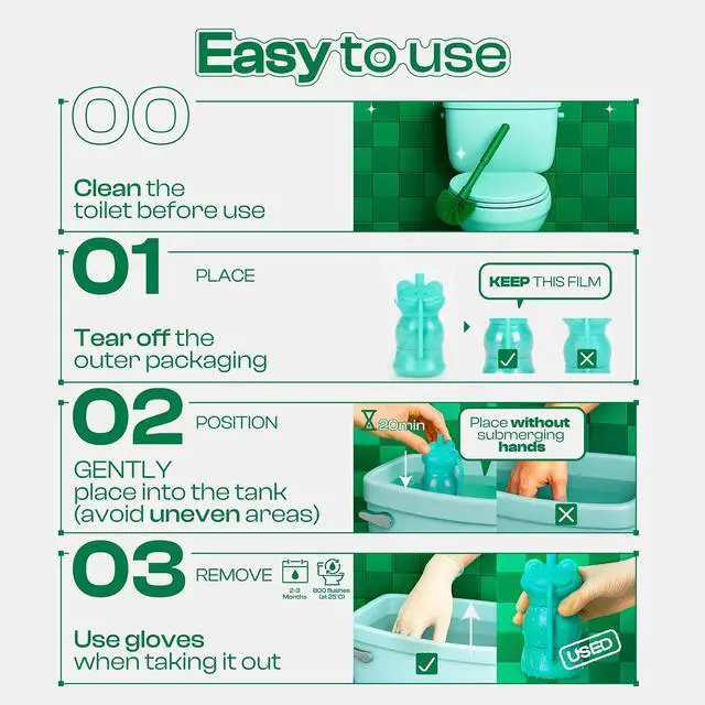 Alt view image 2 of 7 - Automatic Toilet Tank Cleaner Bottles, Bowl Freshener & Odor Control
