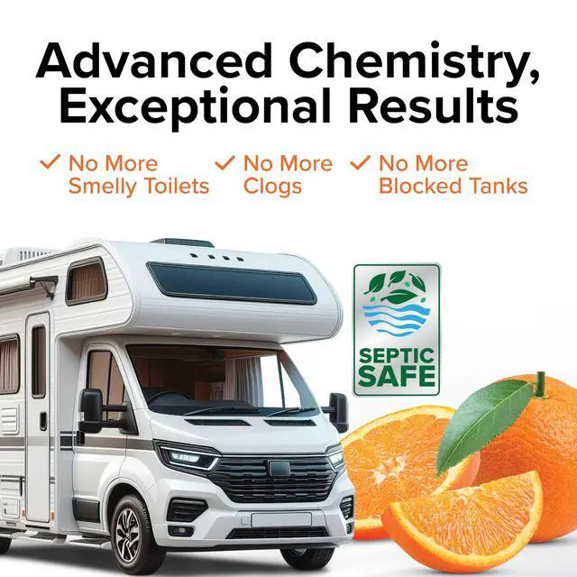 Alt view image 5 of 6 - TST MAX RV Toilet Treatment Drop-INs - Control Unwanted Odors and Break Down Waste and Tissue - Safe Septic Tank Treatment - Orange Scent - 15-Pack (41189)