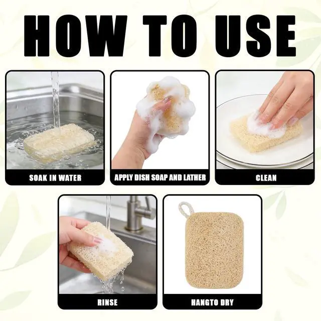 Alt view image 3 of 6 - 10Pcs Kitchen Sponges - Natural, Reusable and Eco-Friendly