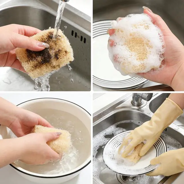 Alt view image 5 of 6 - 10Pcs Kitchen Sponges - Natural, Reusable and Eco-Friendly