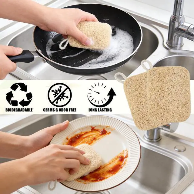Alt view image 4 of 6 - 10Pcs Kitchen Sponges - Natural, Reusable and Eco-Friendly