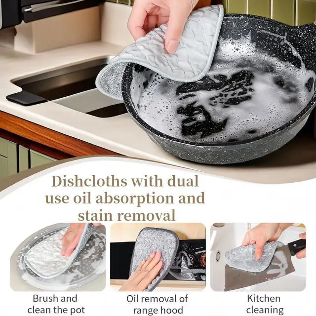 Alt view image 3 of 7 - 10Pack Scrubber Sponge for Dishes, Pans & Grease - Dual-Side Non-Scratch, Super Absorbent, Heat Resistant - Strong Cleaning Power for Kitchen, Glass, Stove (Color Random)
