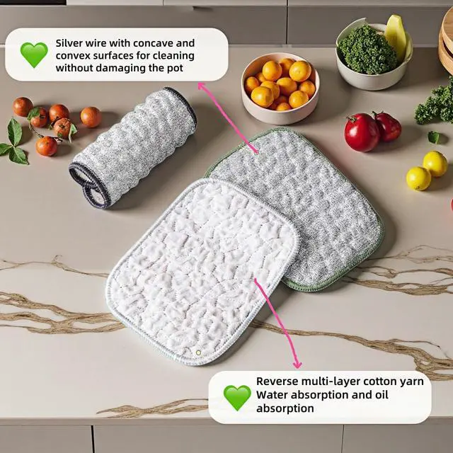 Alt view image 7 of 7 - 10Pack Scrubber Sponge for Dishes, Pans & Grease - Dual-Side Non-Scratch, Super Absorbent, Heat Resistant - Strong Cleaning Power for Kitchen, Glass, Stove (Color Random)