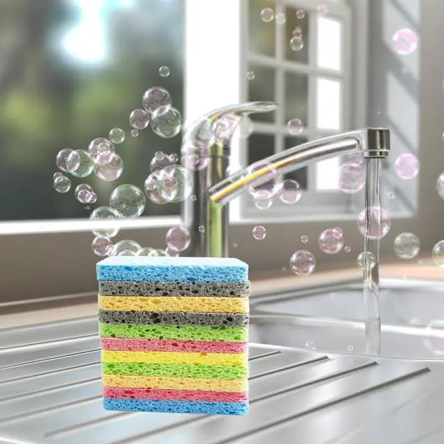 Alt view image 5 of 5 - 12PCS Cleaning Sponge,Kitchen DishSponge,Cleaning Scrub Sponge