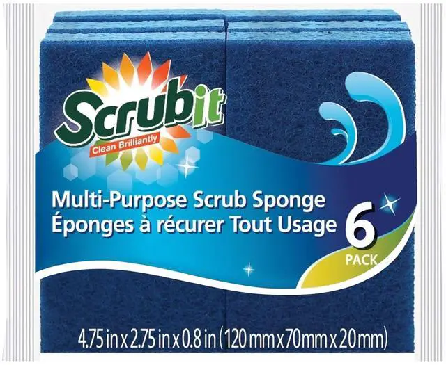 Main image of Non-Scratch Cleaning Scrub Sponges- Scrubbing Dish Sponge Ideal for Washing Kitchen,Dishes, Bathroom &More Dishwashing Sponge Along with A Thought Scrubber 6 sponges