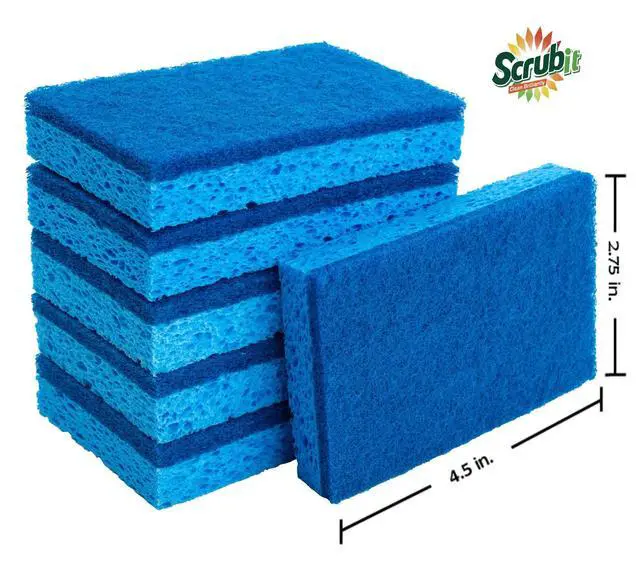 Alt view image 2 of 7 - Non-Scratch Cleaning Scrub Sponges- Scrubbing Dish Sponge Ideal for Washing Kitchen,Dishes, Bathroom &More Dishwashing Sponge Along with A Thought Scrubber 6 sponges