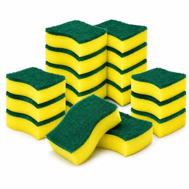 Main image of Heavy Duty Kitchen Sponges, 16 Pack Dual-Sided Non-Scratch Scrubber for Dishes, Pots, Pans, Sink, Stovetop & Household Cleaning