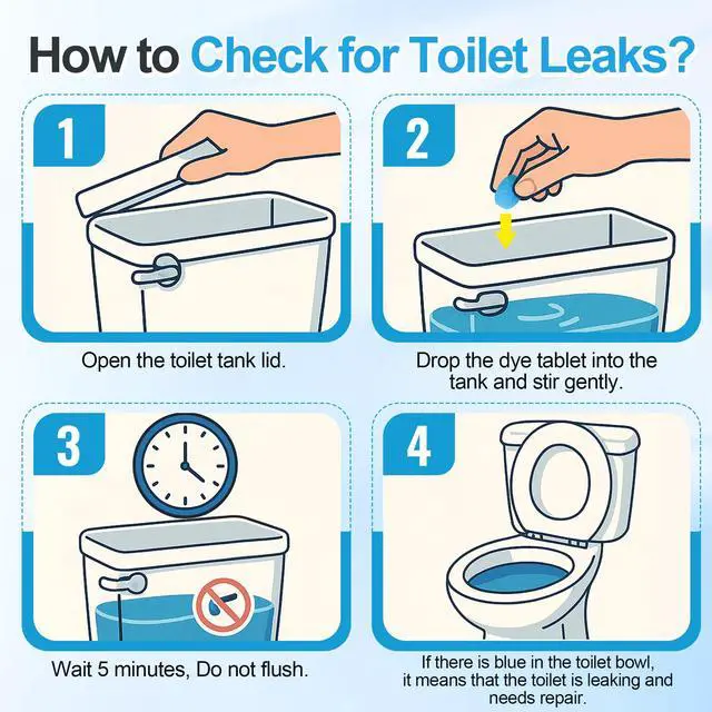 Alt view image 3 of 7 - 30 Pcs Toilet Leak Detection Tablets, Blue Dye Tablet with Bottle