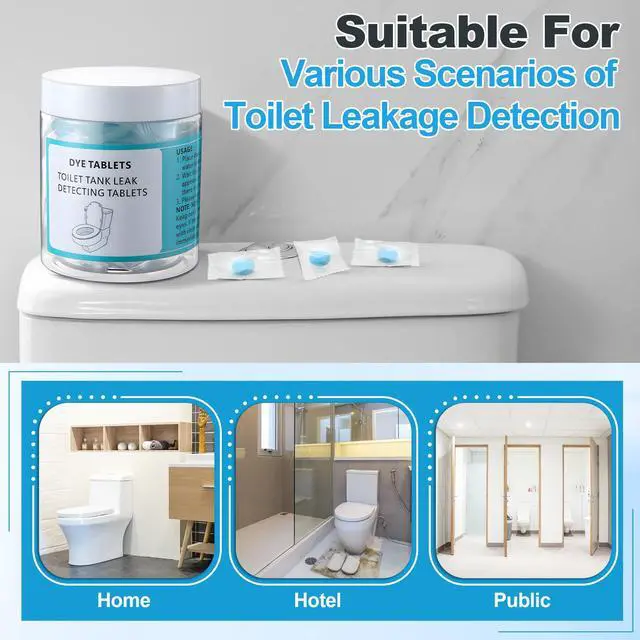 Alt view image 7 of 7 - 30 Pcs Toilet Leak Detection Tablets, Blue Dye Tablet with Bottle
