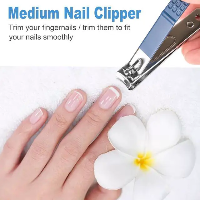 Alt view image 5 of 7 - Nail Clipper Set, 4 PCS Ultra Sharp Nail Clippers for Men, Women, Adults Toenail Fingernail Clippers, Stainless Steel Nail Cutter & File, Blue