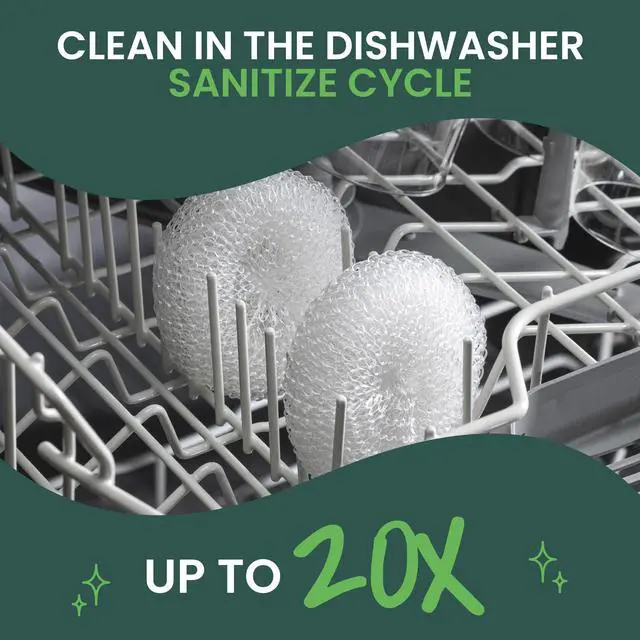 Alt view image 6 of 7 - Greener Clean Recycled Scrubbing Circles, 3 Dish Scrubbers for Cleaning Kitchen & Scrubbing Fruits or Veggies, Safe on Nonstick Pots and Pans, Glassware