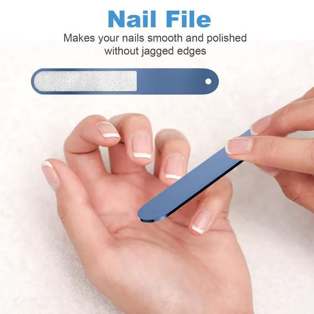 Alt view image 7 of 7 - Nail Clipper Set, 4 PCS Ultra Sharp Nail Clippers for Men, Women, Adults Toenail Fingernail Clippers, Stainless Steel Nail Cutter & File, Blue