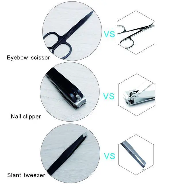 Alt view image 3 of 6 - 3Pcs Nail Clippers Set, Stainless Steel Fingernail and Toenail Clipper Cutters, Professional Nail Clippers Cutter for Men,Women,Kids. Slanted Tip Tweezers, Eyebrow Scissors, Nail Cutter