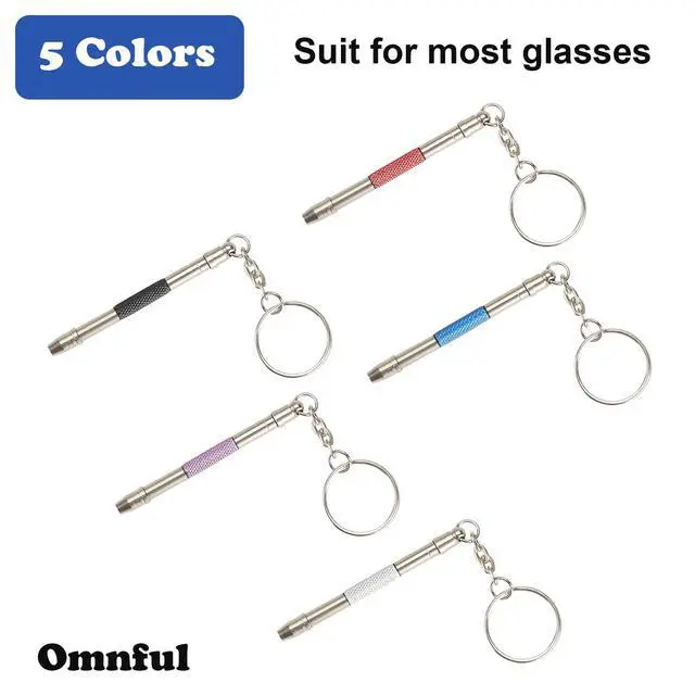 Alt view image 3 of 7 - Glasses Repair Kit with Precision 5 in 1 Mini Screwdrivers Set Keychain for Eyeglasses, Sunglasses, Jewelry, Watch, Electronics, Toy, Eye glass Repairing Kit, Hex, Phillips, Flat Head (2pcs Blue)