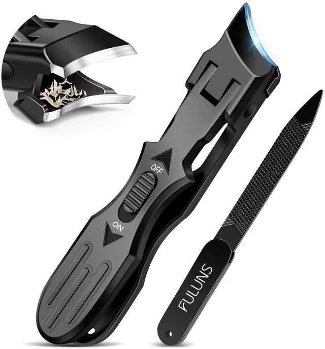Main image of Nail Clippers for Men Thick Nails, Heavy Duty Slanted Toenail Clippers for Seniors Ingrown Toenails with Safety Lock, Large Fingernail Clipper Long Handle Nail Cutter Gifts for Men Women Adults, Black